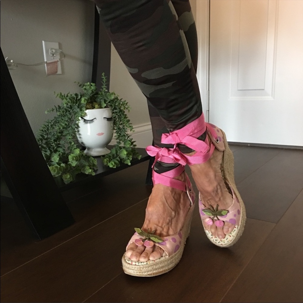 Kenzie green espadrilles with polka dots in green s 8.5